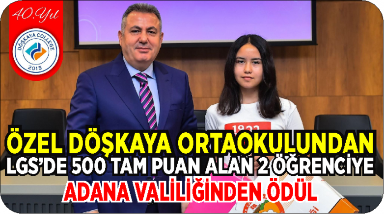 Döşkaya Ortaokul Öğrencilerine Vali Elban’dan Ödül