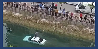 Adana’da Kanala düşen aracın sürücüsünü vatandaşlar kurtardı