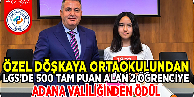 Döşkaya Ortaokul Öğrencilerine Vali Elban’dan Ödül